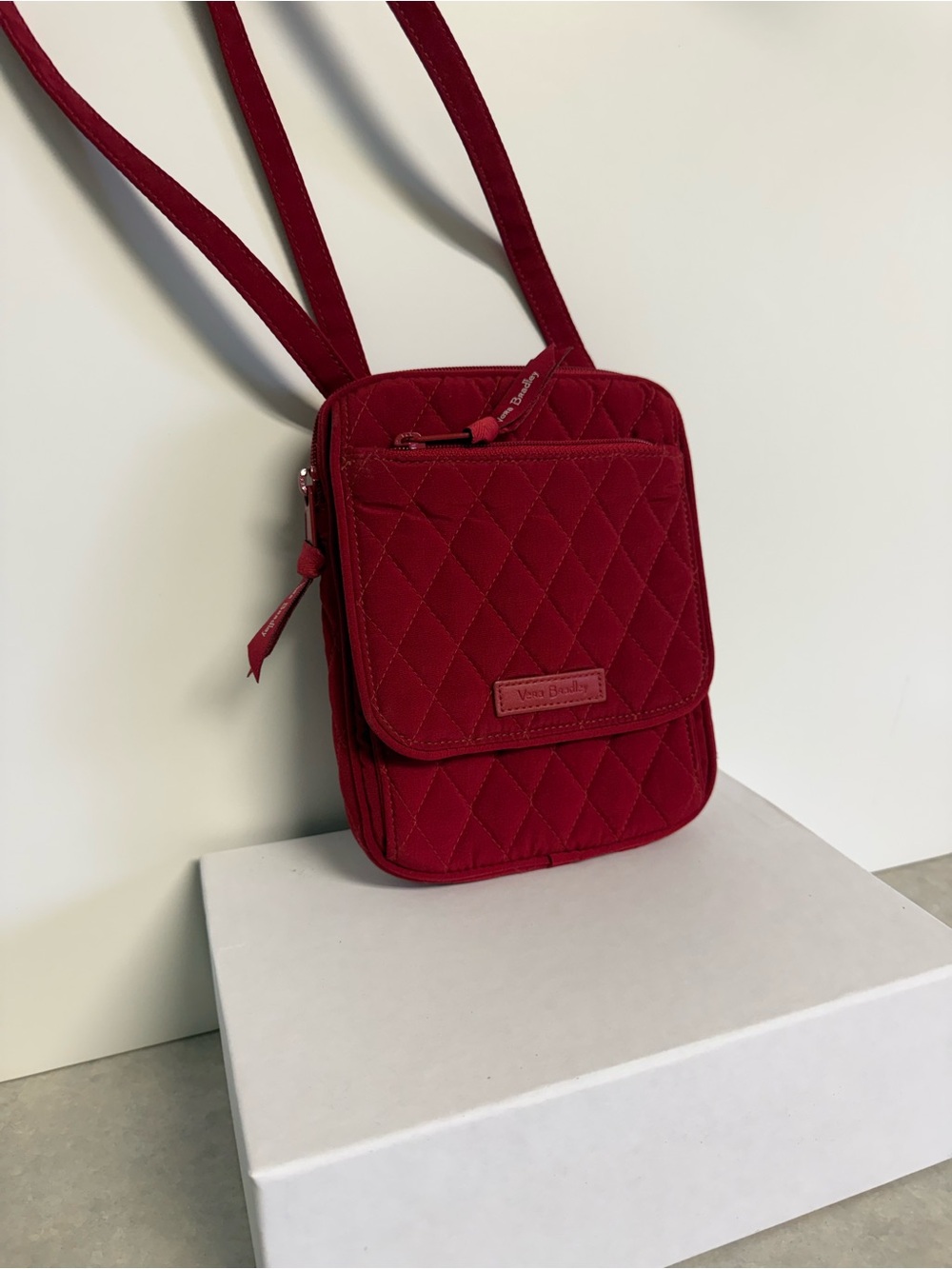 Vera Bradley Quilted RFID Mini Crossbody Shoulder Bag NWOT Cherry Apple Red